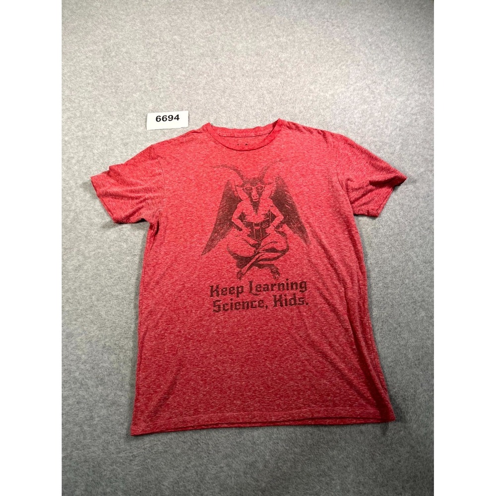 Headline Shirts T Shirt Mens M Red Keep Learning Science Kids Graphic Crew Neck